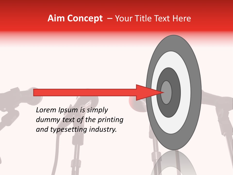 A Row Of Microphones With A Red Cord PowerPoint Template