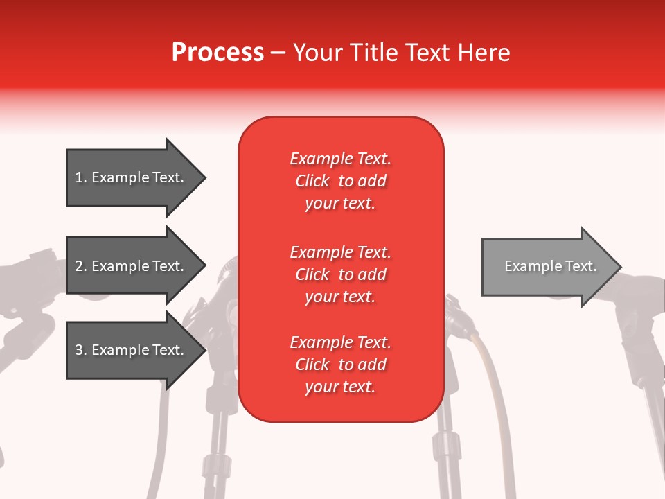 A Row Of Microphones With A Red Cord PowerPoint Template