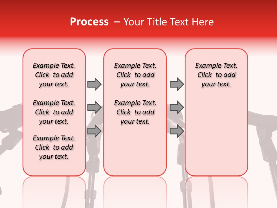 A Row Of Microphones With A Red Cord PowerPoint Template