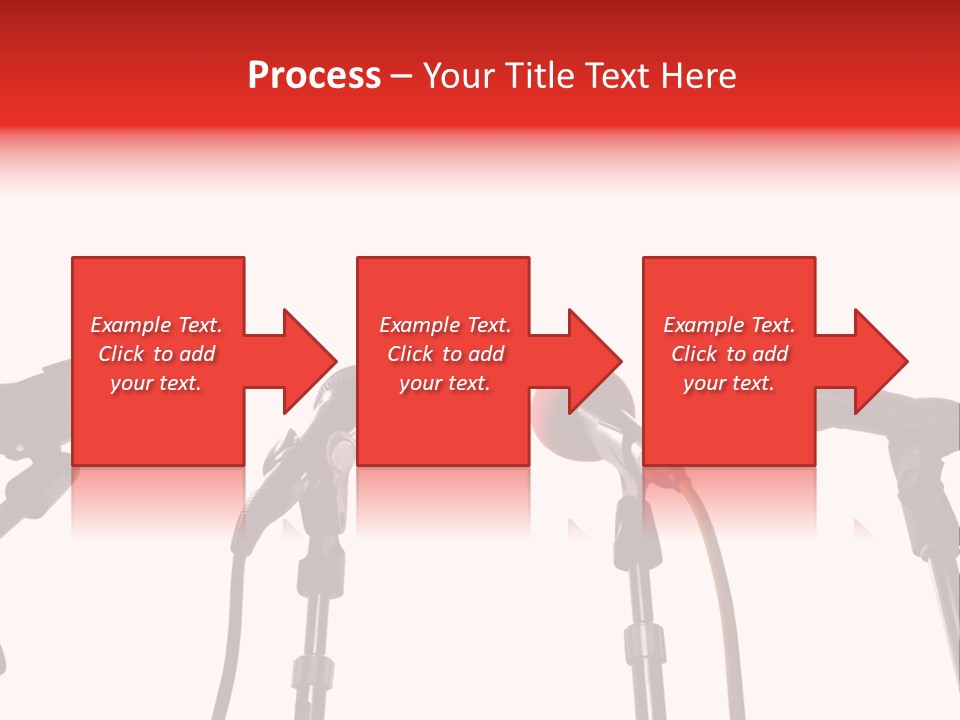A Row Of Microphones With A Red Cord PowerPoint Template