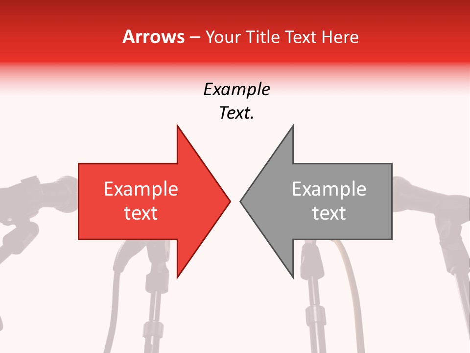 A Row Of Microphones With A Red Cord PowerPoint Template