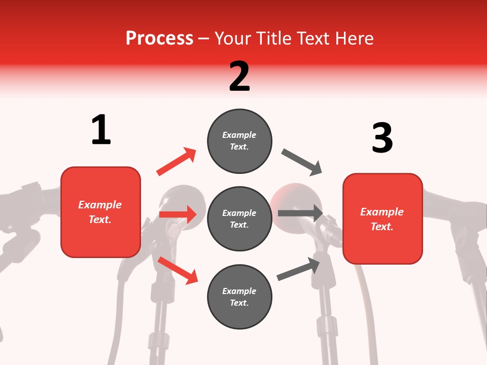 A Row Of Microphones With A Red Cord PowerPoint Template