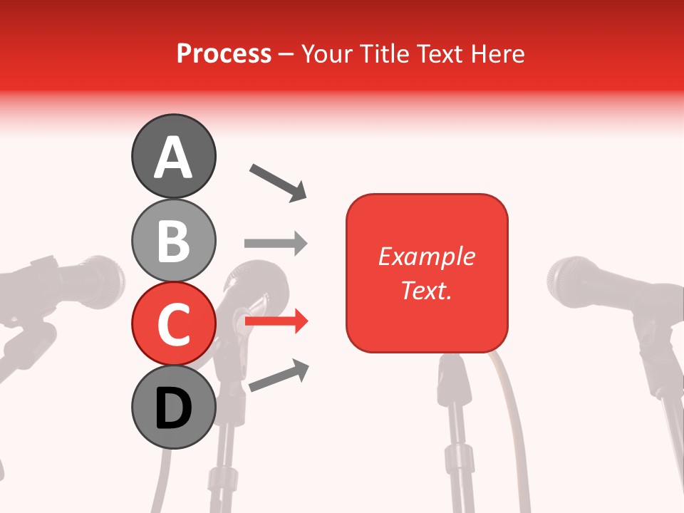 A Row Of Microphones With A Red Cord PowerPoint Template