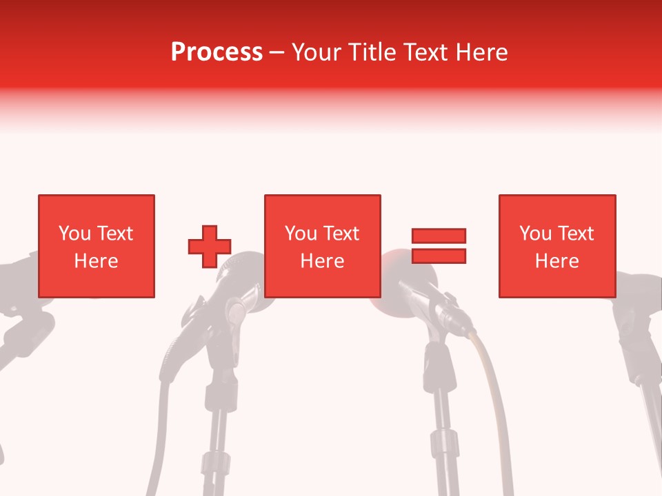 A Row Of Microphones With A Red Cord PowerPoint Template