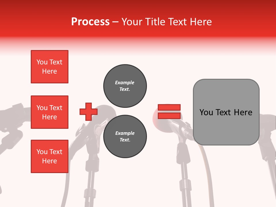 A Row Of Microphones With A Red Cord PowerPoint Template