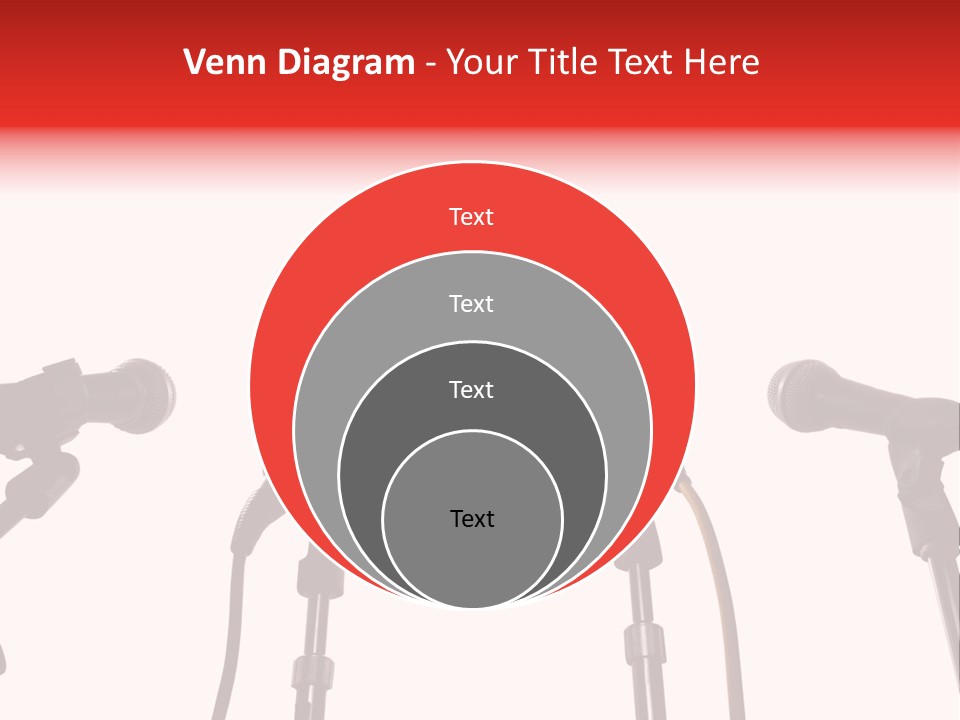 A Row Of Microphones With A Red Cord PowerPoint Template