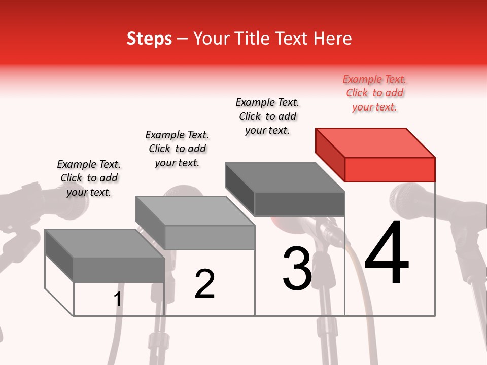 A Row Of Microphones With A Red Cord PowerPoint Template