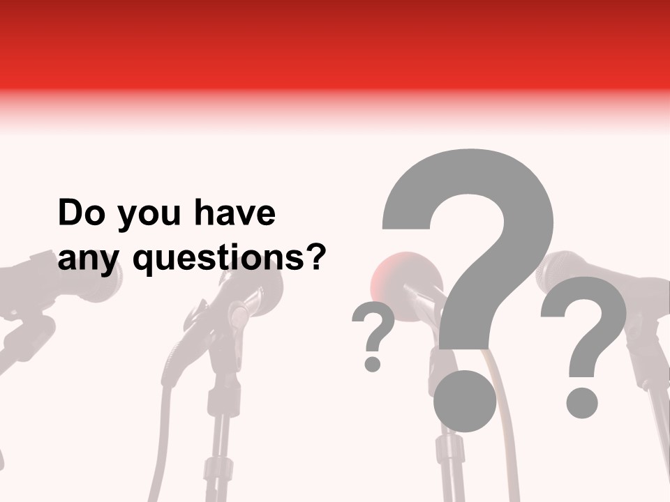 A Row Of Microphones With A Red Cord PowerPoint Template