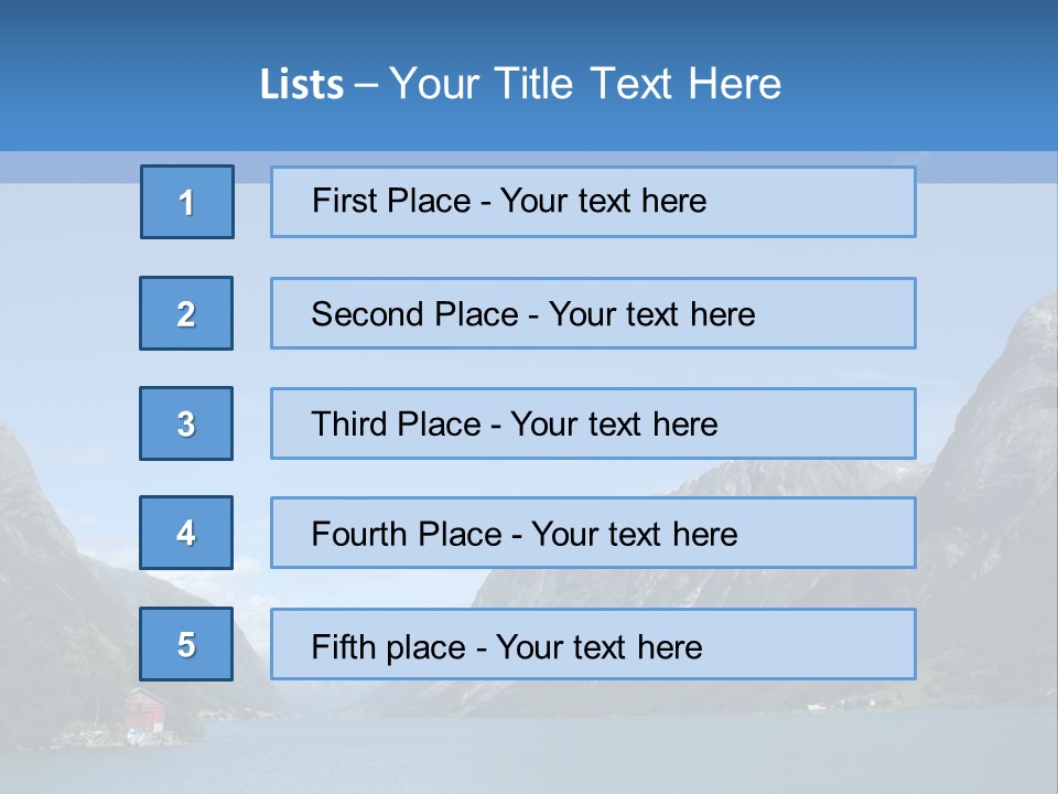 Beautiful Lanscapes From Norwegian Fjords In The Summer - Europe Travel PowerPoint Template