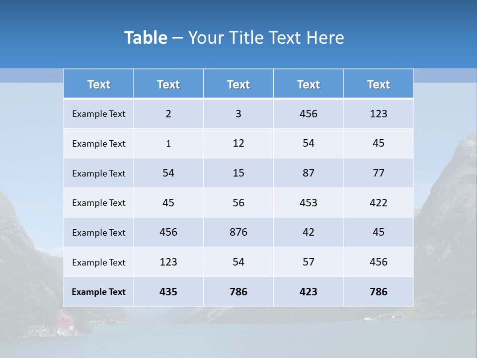 Beautiful Lanscapes From Norwegian Fjords In The Summer - Europe Travel PowerPoint Template