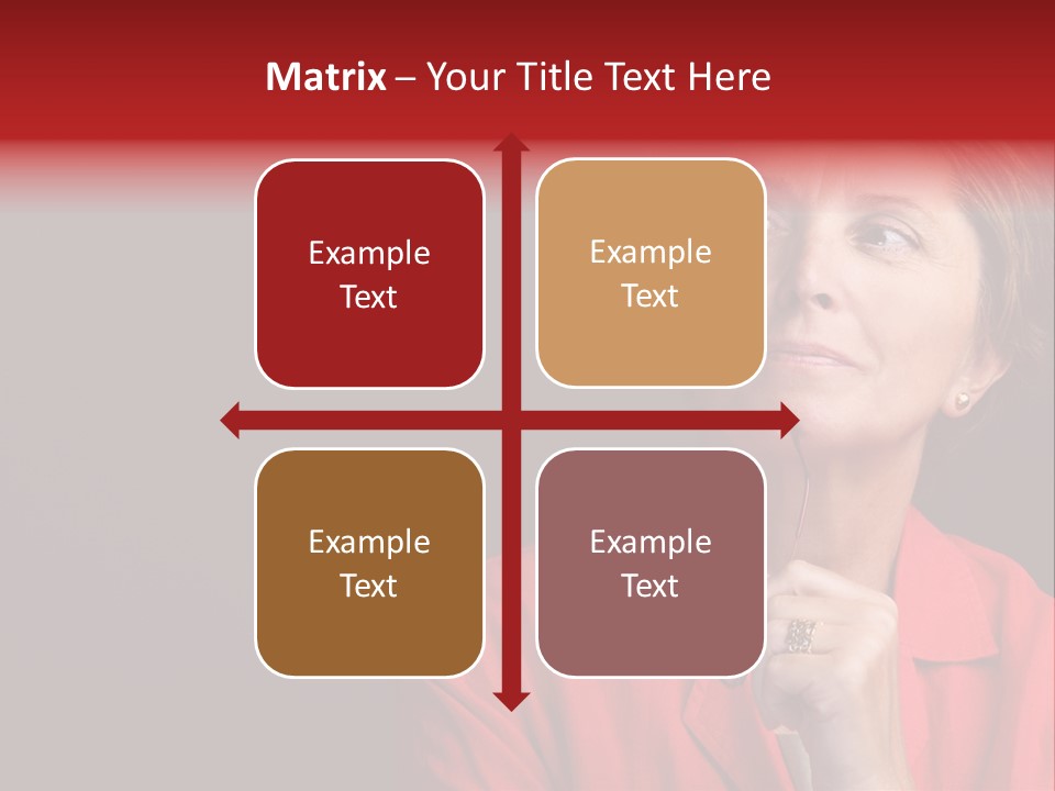 Mid  Woman Holding Glasses And Looking Sidewards PowerPoint Template