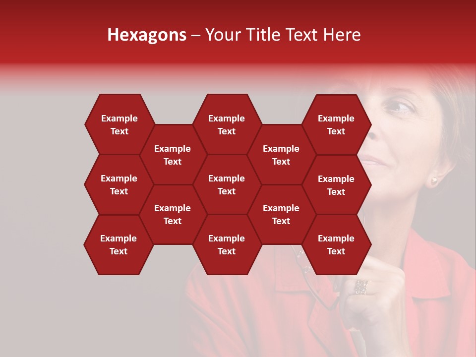 Mid  Woman Holding Glasses And Looking Sidewards PowerPoint Template