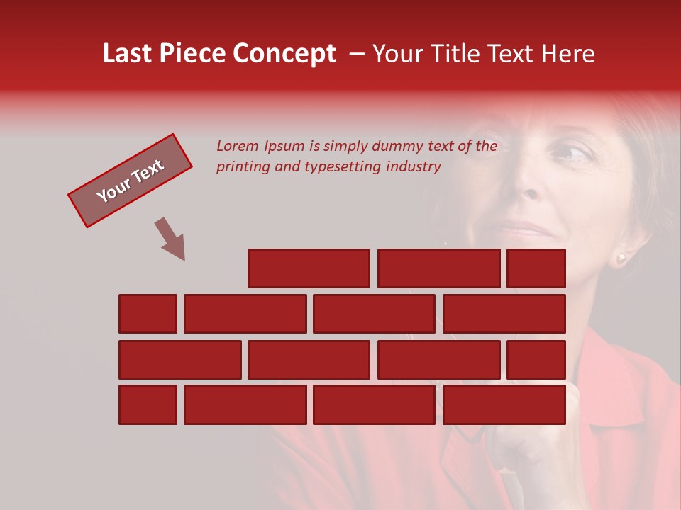 Mid  Woman Holding Glasses And Looking Sidewards PowerPoint Template