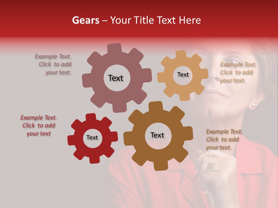 Mid  Woman Holding Glasses And Looking Sidewards PowerPoint Template