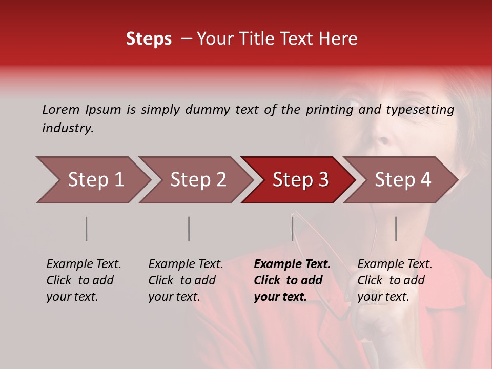 Mid  Woman Holding Glasses And Looking Sidewards PowerPoint Template