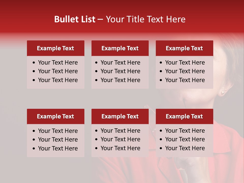 Mid  Woman Holding Glasses And Looking Sidewards PowerPoint Template