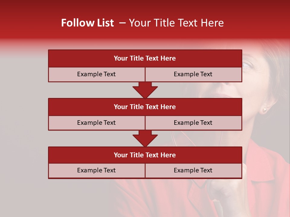Mid  Woman Holding Glasses And Looking Sidewards PowerPoint Template