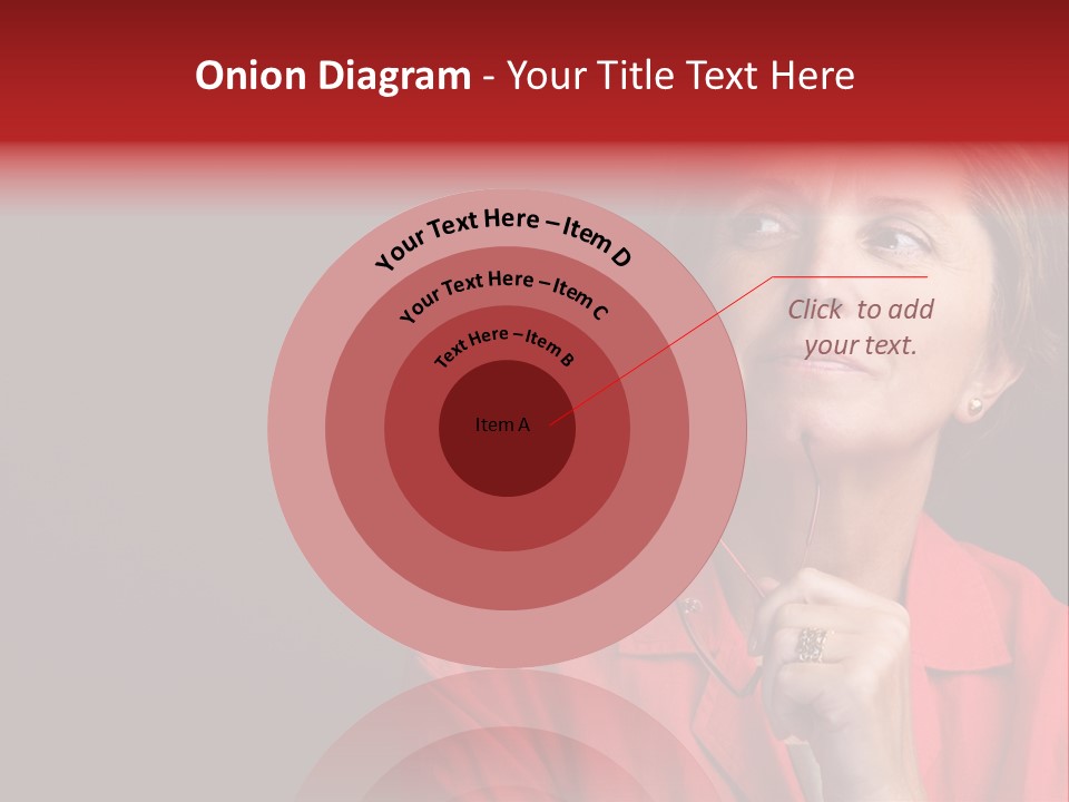 Mid  Woman Holding Glasses And Looking Sidewards PowerPoint Template