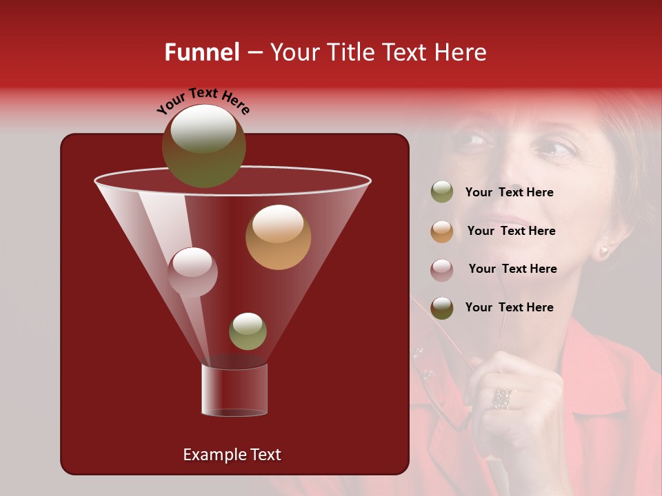 Mid  Woman Holding Glasses And Looking Sidewards PowerPoint Template