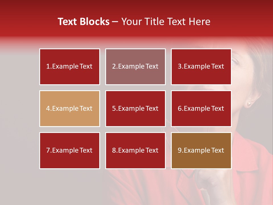 Mid  Woman Holding Glasses And Looking Sidewards PowerPoint Template