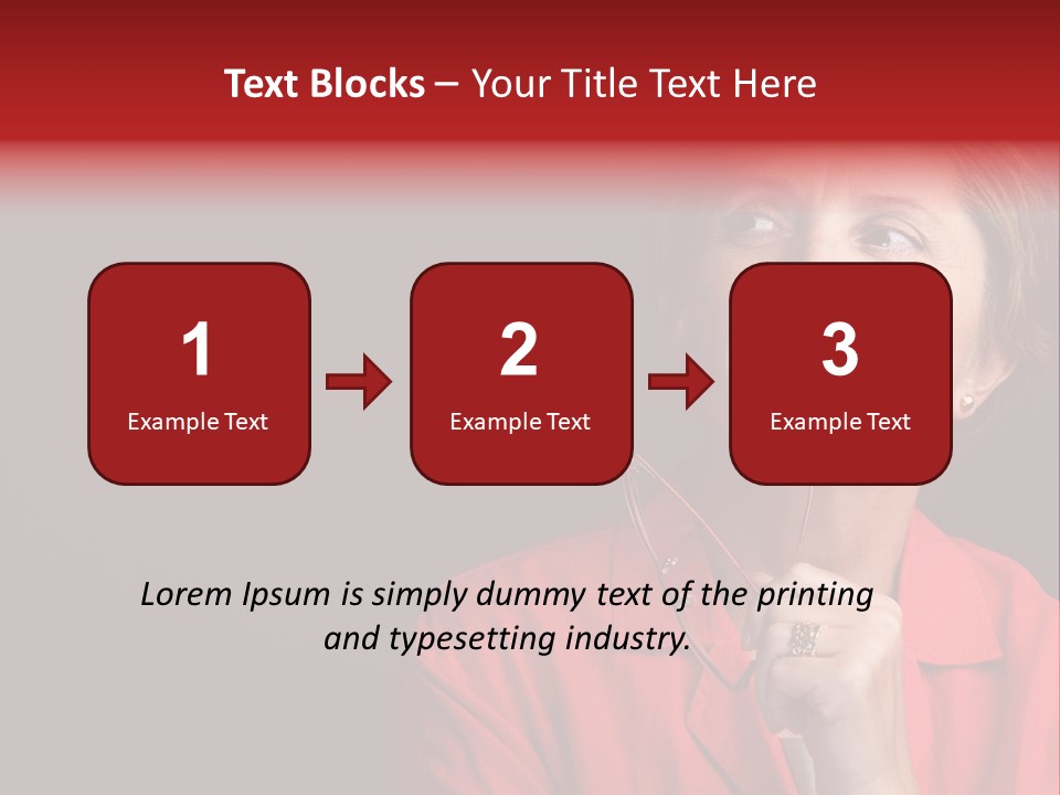 Mid  Woman Holding Glasses And Looking Sidewards PowerPoint Template