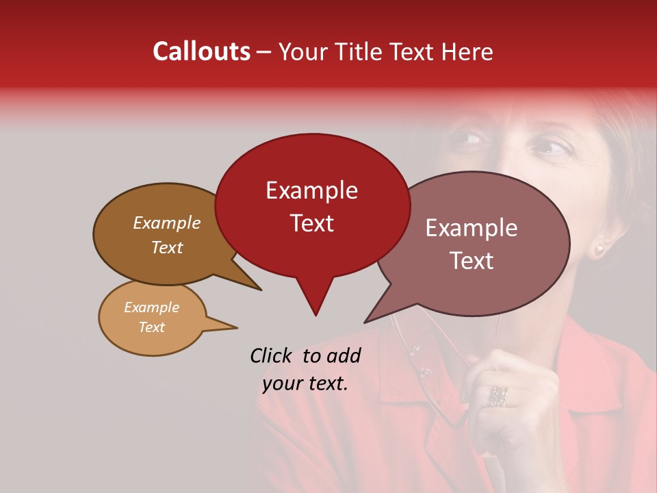 Mid  Woman Holding Glasses And Looking Sidewards PowerPoint Template