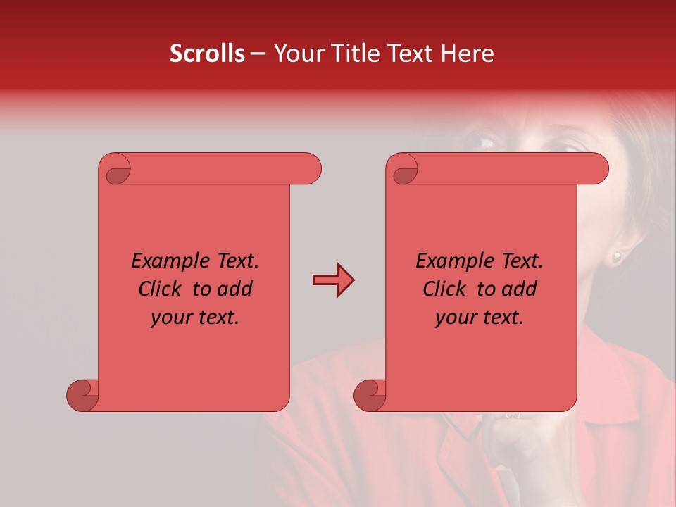 Mid  Woman Holding Glasses And Looking Sidewards PowerPoint Template