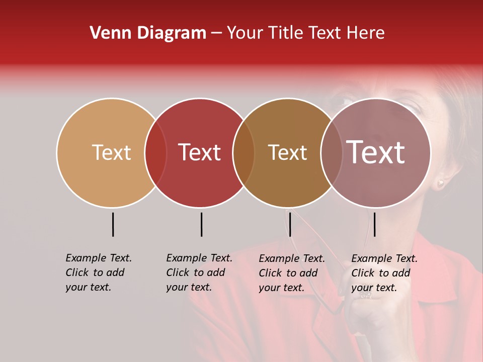 Mid  Woman Holding Glasses And Looking Sidewards PowerPoint Template