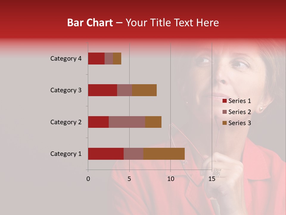 Mid  Woman Holding Glasses And Looking Sidewards PowerPoint Template