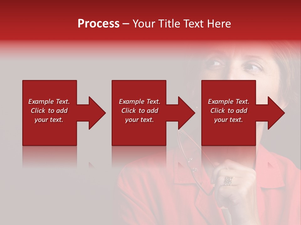 Mid  Woman Holding Glasses And Looking Sidewards PowerPoint Template
