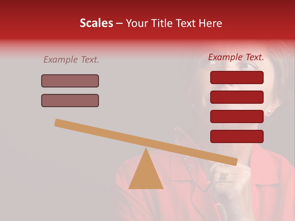 Mid  Woman Holding Glasses And Looking Sidewards PowerPoint Template