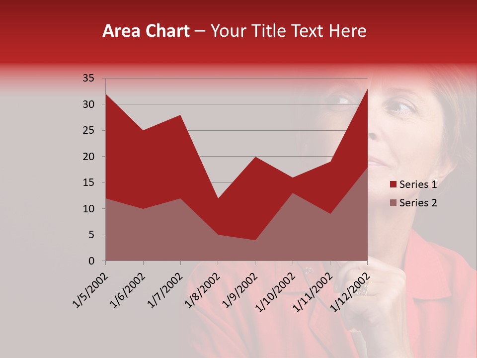 Mid  Woman Holding Glasses And Looking Sidewards PowerPoint Template