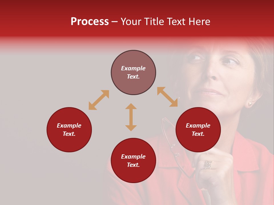 Mid  Woman Holding Glasses And Looking Sidewards PowerPoint Template