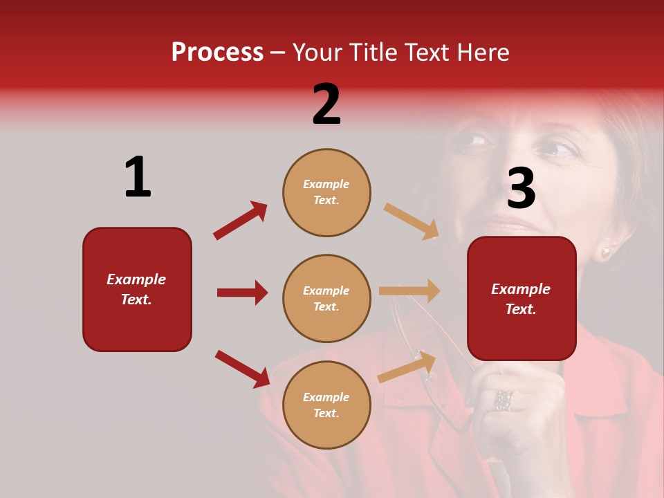 Mid  Woman Holding Glasses And Looking Sidewards PowerPoint Template