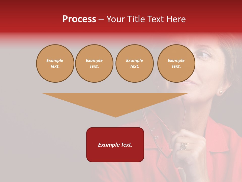 Mid  Woman Holding Glasses And Looking Sidewards PowerPoint Template