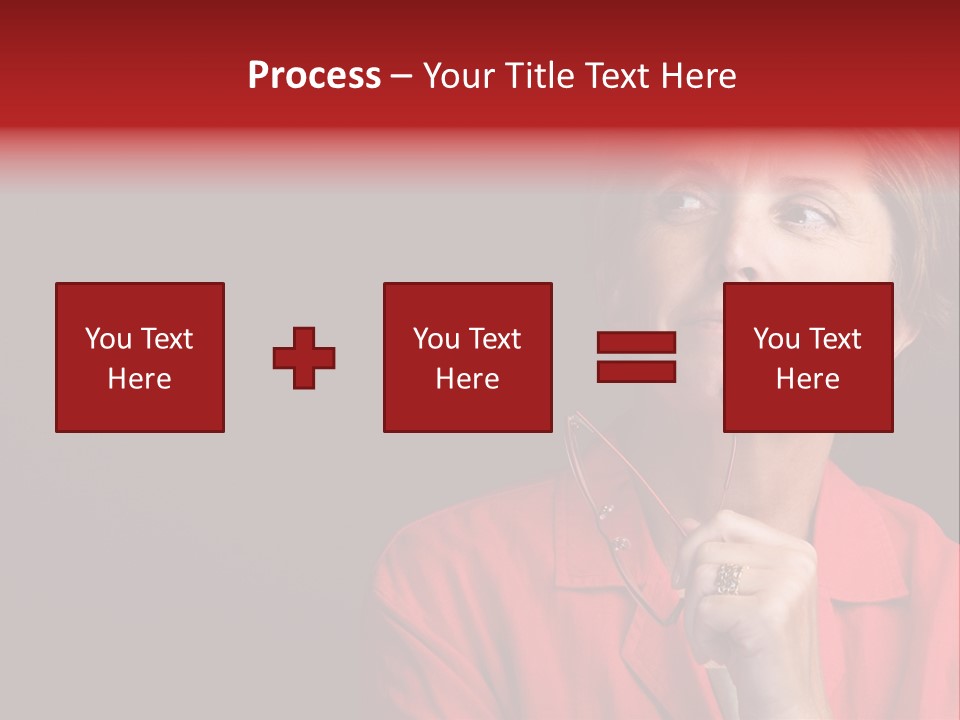 Mid  Woman Holding Glasses And Looking Sidewards PowerPoint Template