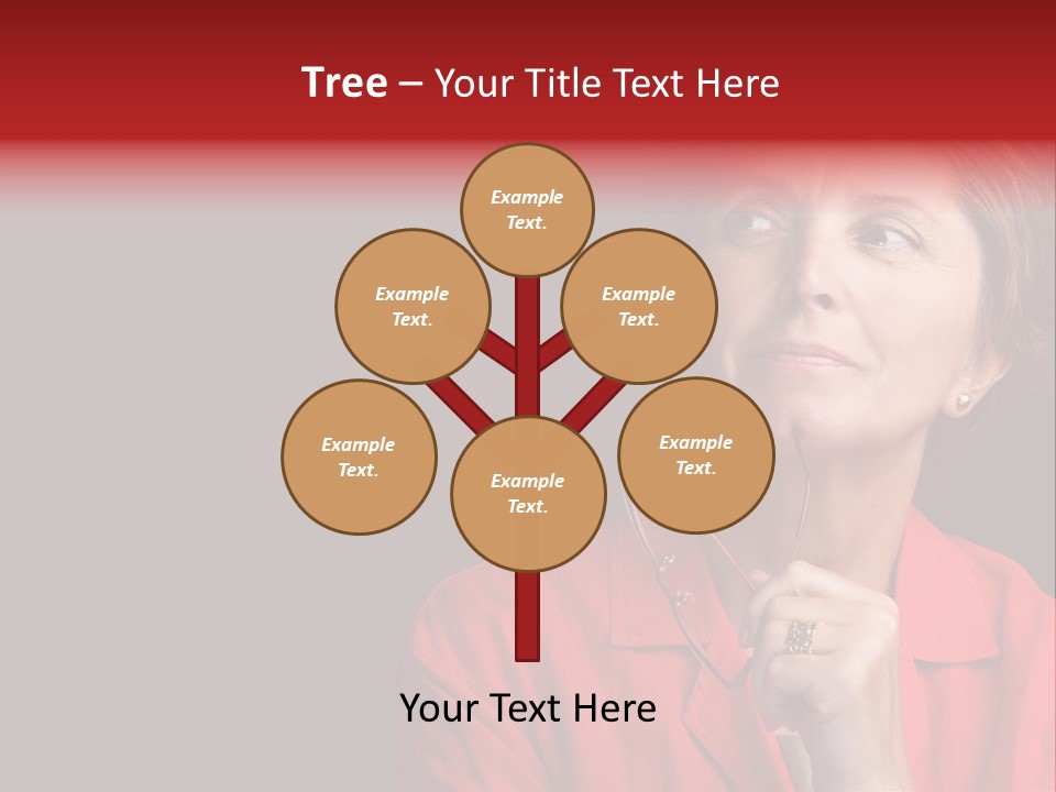 Mid  Woman Holding Glasses And Looking Sidewards PowerPoint Template