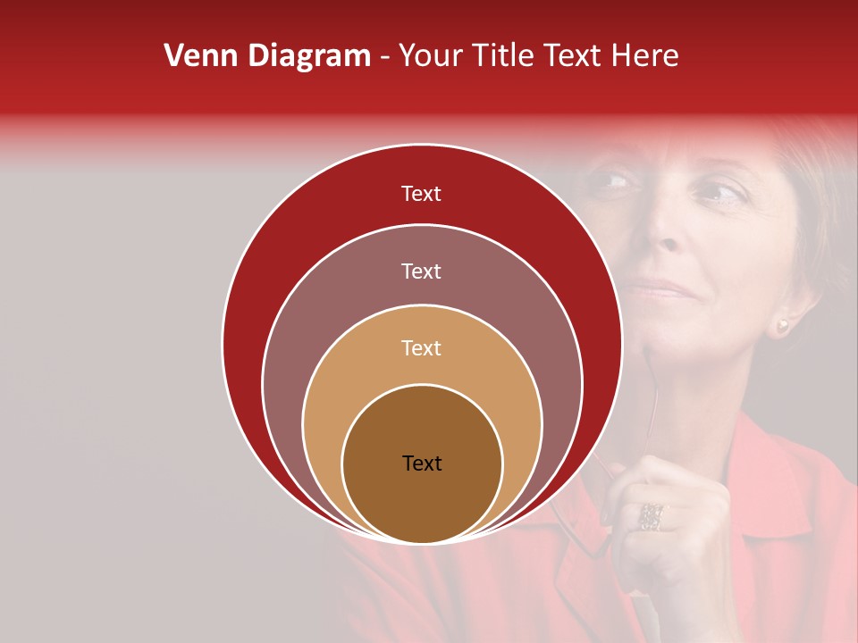 Mid  Woman Holding Glasses And Looking Sidewards PowerPoint Template