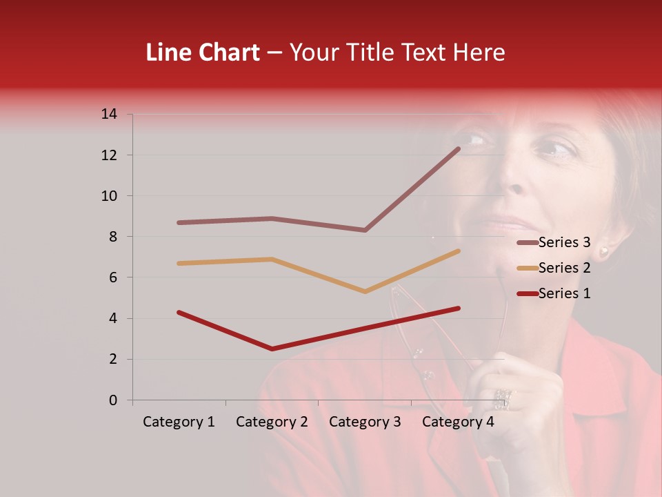 Mid  Woman Holding Glasses And Looking Sidewards PowerPoint Template