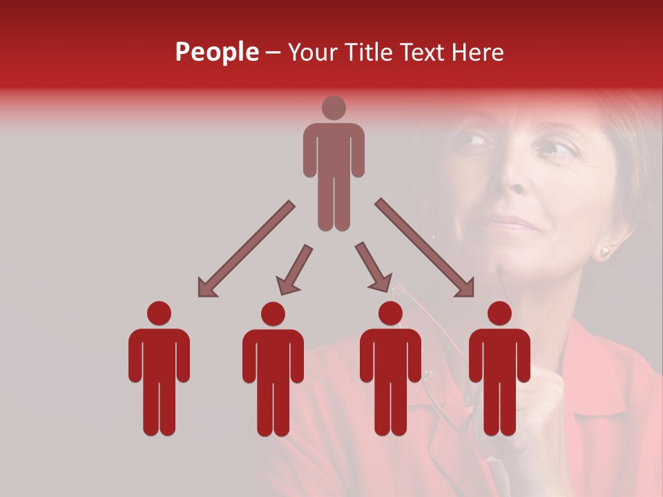Mid  Woman Holding Glasses And Looking Sidewards PowerPoint Template