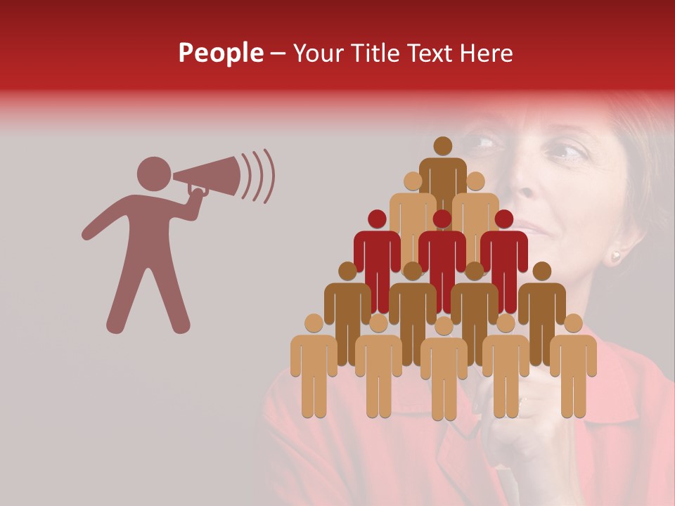 Mid  Woman Holding Glasses And Looking Sidewards PowerPoint Template