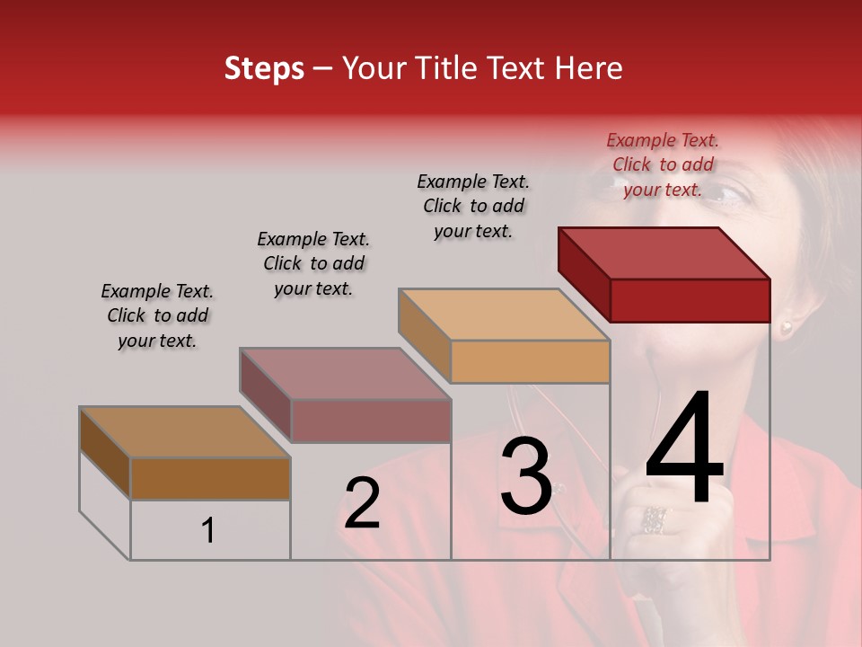 Mid  Woman Holding Glasses And Looking Sidewards PowerPoint Template