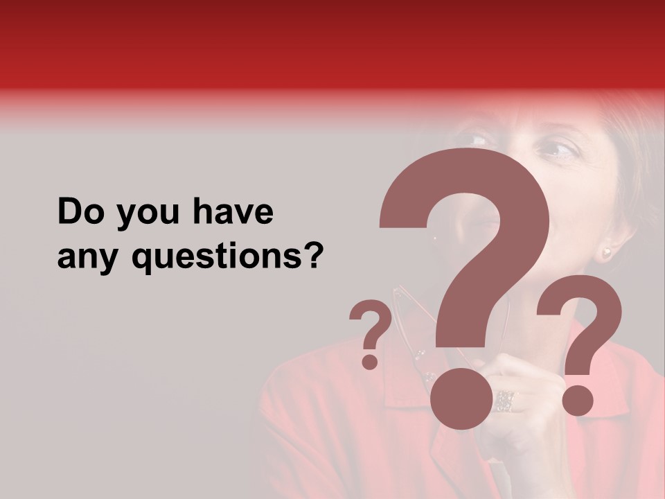 Mid  Woman Holding Glasses And Looking Sidewards PowerPoint Template