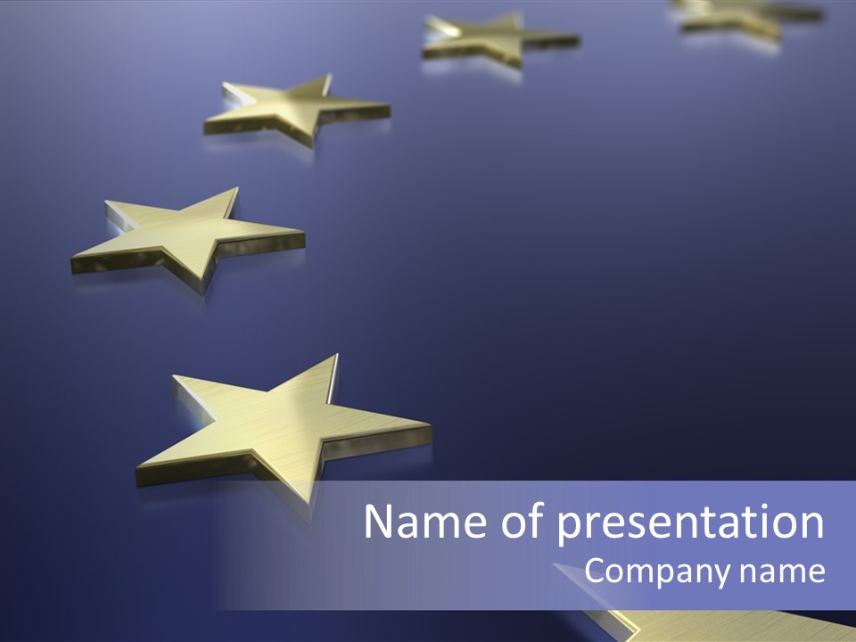A Group Of Gold Stars On A Blue Background PowerPoint Template