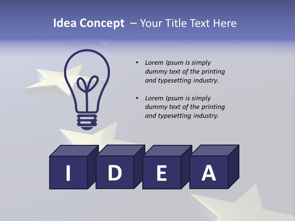 A Group Of Gold Stars On A Blue Background PowerPoint Template