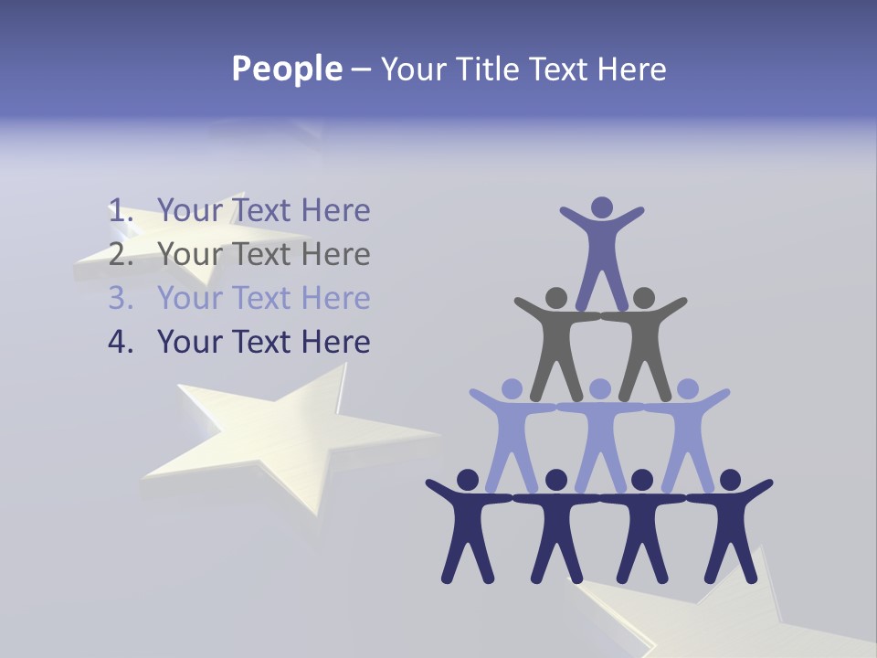 A Group Of Gold Stars On A Blue Background PowerPoint Template
