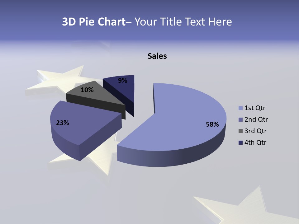 A Group Of Gold Stars On A Blue Background PowerPoint Template