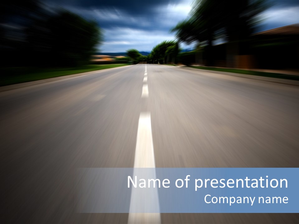 Fast Road To Success With A Motion Blur Effect PowerPoint Template