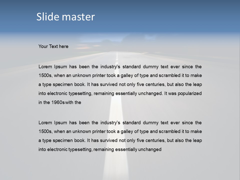 Fast Road To Success With A Motion Blur Effect PowerPoint Template