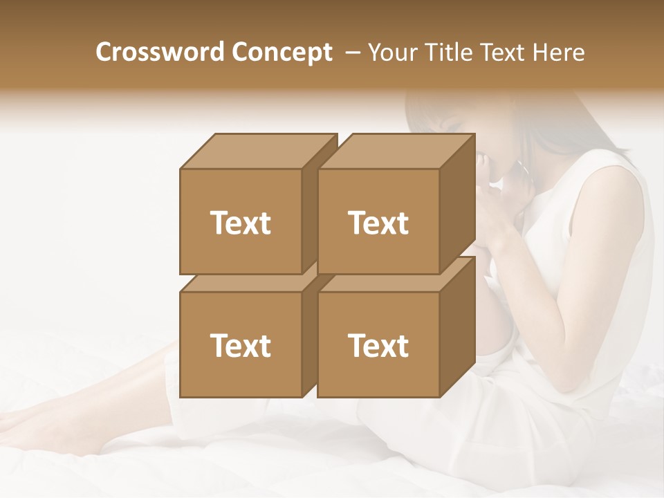 Young Mother With Baby Boy. Sitting On White Cloth And Having Fun. Whole Bodys, Side View PowerPoint Template